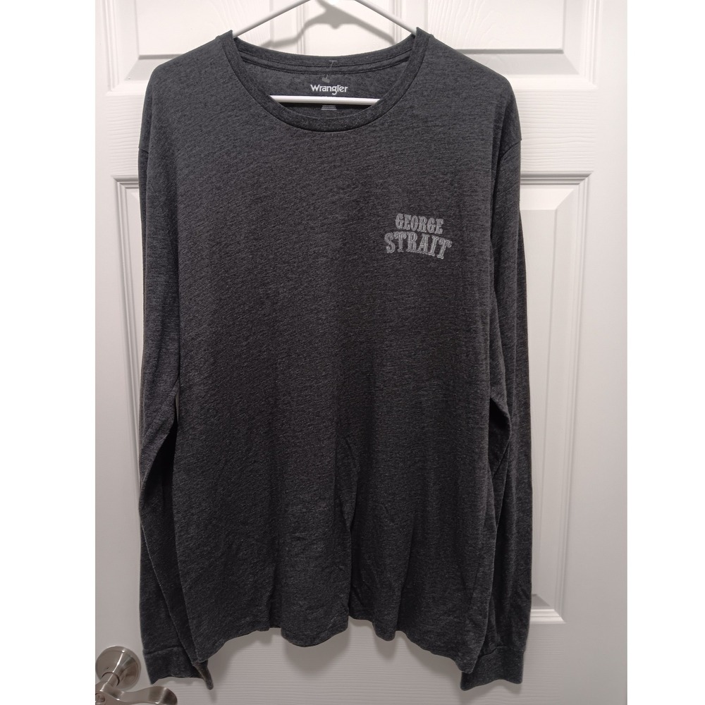 Wrangler George Strait Mens XL Charcoal Gray Guitar Graphic Long Sleeve T-Shirt - Picture 2 of 10